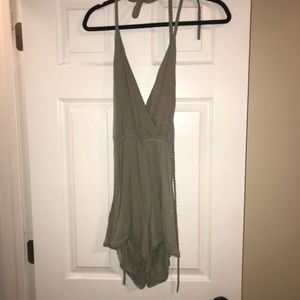 Tobi olive green backless romper